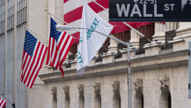 The New York Stock Exchange building on Wall Street in New York City