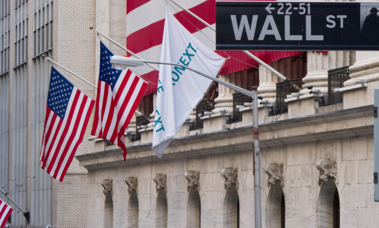 The New York Stock Exchange building on Wall Street in New York City