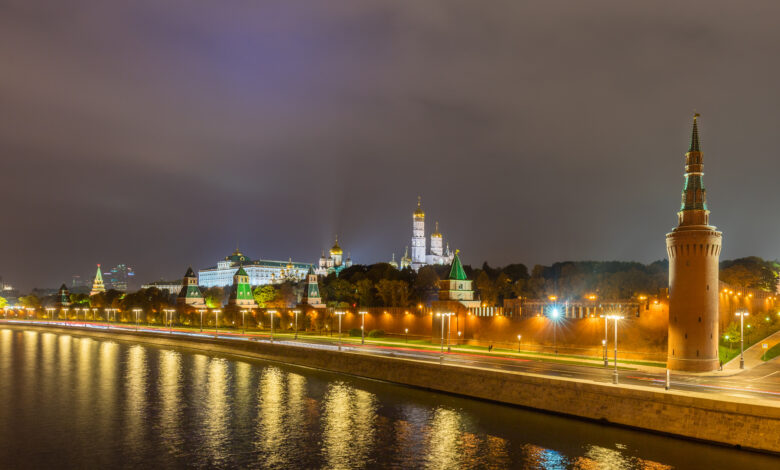 Night view of the Moscow Kremlin — a generic image; not a photograph of Maria Vorontsova